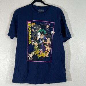 My Hero Academia Deku Class 1-A T-Shirt Blue Official Mens Size Large Cotton
